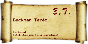 Beckman Teréz névjegykártya